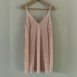 Audrey 3+1 Pink Blush Velvet Slip Mini Dress Fairy Ballet Core Size MEDIUM